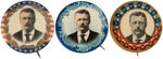 THEODORE ROOSEVELT SIX COLORFUL 1904 SINGLE PORTRAIT BUTTONS.