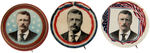 THEODORE ROOSEVELT SIX COLORFUL 1904 SINGLE PORTRAIT BUTTONS.