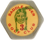 LARGE AND EXCEPTIONAL CADDY BADGE FOR "SADDLE RIVER GOLF CLUB."