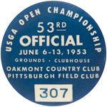 USGA THREE BUTTONS WITH SERIAL NUMBERS SPANNING 1953-1968.