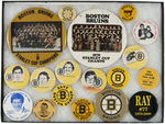 BOSTON BRUINS 18 BUTTONS FROM THE MUCHINSKY COLLECTION.