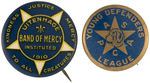 ANIMAL WELFARE EIGHT BUTTONS AND TWO EARLY "BAND OF MERCY" METAL BADGES.