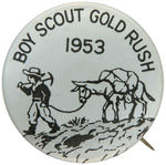 BOY SCOUT TRIO OF RARE BUTTONS 1930s-1953.