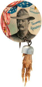 "FOR GOVERNOR THEODORE ROOSEVELT" LARGE VARIETY WITH REMAINS OF RABBIT'S FOOT.