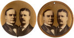 McKINLEY AND ROOSEVELT GOLD BACKGROUND JUGATE IN THREE DIFFERENT FORMATS.