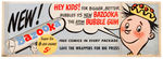 TOPPS “NEW BAZOOKA THE ATOM BUBBLE GUM" BAZOOKA JOE EARLY WINDOW STORE SIGN.