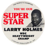 "LARRY HOLMES WBC HEAVYWEIGHT CHAMP" 4" BUTTON.