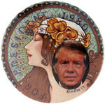 CARTER "FOR PRESIDENT 1980" LIMITED EDITION BUTTON BY DAVID RUSSELL.