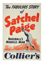 SATCHEL PAIGE/COLLIER'S CARDBOARD SIGN.