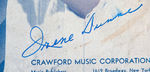 JOAN FONTAINE SIGNED AD/IRENE DUNNE SIGNED SHEET MUSIC.