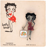 "BETTY BOOP" CARDED ENAMELED PIN TRIO.