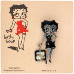 "BETTY BOOP" CARDED ENAMELED PIN TRIO.