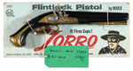 "ZORRO FLINT LOCK PISTOL" PRODUCTION SAMPLE FROM THE MARX FACTORY.