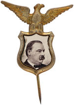 CLEVELAND REAL PHOTO BRASS SHELL EAGLE AND SHIELD STICKPIN.