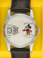 "MICKEY MOUSE" EARLY DIGITAL BRADLEY WATCH IN PLASTIC CASE.