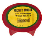 "MICKEY MOUSE" EARLY DIGITAL BRADLEY WATCH IN PLASTIC CASE.