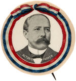 "ALTON B. PARKER" LARGE 1904 PORTRAIT BUTTON WITH BUNTING RIM.