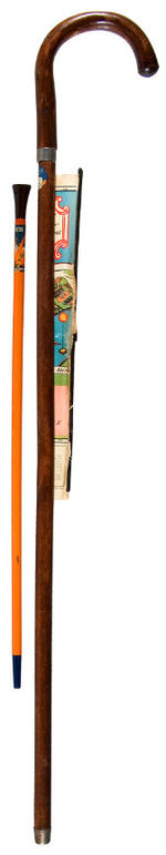 NYWF 1939 CANE WITH PULLOUT TONY SARG MAP AND SWAGGER STICK.