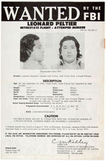 "WANTED BY THE FBI" THREE POSTERS FOR INDIAN ACTIVIST LEONARD PELTIER & BLACK HORSE.