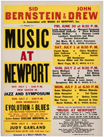 "MUSIC AT NEWPORT" 1961 CONCERT POSTER FEATURING JOHN COLTRANE & OTHER JAZZ LEGENDS.