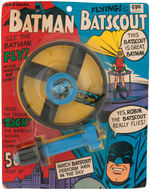 "OFFICIAL BATMAN FLYING BATSCOUT" CARDED TOY.