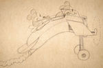 PLANE CRAZY PRODUCTION DRAWING ATTRIBUTED TO UB IWERKS.