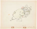 SHANGHAIED PENCIL PRODUCTION  ART WITH PEG-LEG PETE CLUTCHING MINNIE.