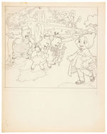 THE BIG BAD WOLF FINISHED PRELIMINARY ORIGINAL ART FOR 1934 “GOOD HOUSEKEEPING” PAGE.