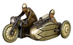 "KELLERMAN" MOTORCYCLE WITH MILITARY RIDER AND SIDE CAR.