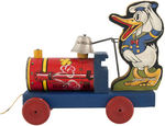 "DONALD DUCK CHOO-CHOO" RARE FISHER-PRICE TRAIN PULL TOY IN SUPERB CONDITION.