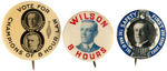 WILSON TRIO OF 8 HOUR BUTTONS INCLUDING COATTAIL JUGATE.