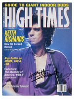 THE ROLLING STONES - KEITH RICHARDS SIGNED "HIGH TIMES" MAGAZINE.