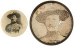 TWO BADEN-POWELL AND TWO EARLY BOY SCOUT BUTTONS.