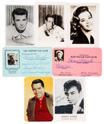 MOVIE STARS & MUSICIANS FAN CLUB CARD LOT.