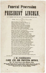 SCARCE HANDBILL FROM THE "FUNERAL PROCESSION OF PRESIDENT LINCOLN" IN PHILADELPHIA.