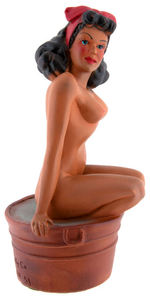 PIN-UP PLASTER FIGURINE IN WASH TUB.