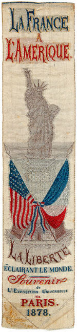 STATUE OF LIBERTY 1878 FRENCH SOUVENIR RIBBON.