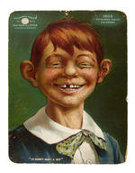 "1908 ANTIKAMMIA TABLET CALENDAR" WITH EARLY ALFRED E. NEUMAN LOOK-ALIKE.