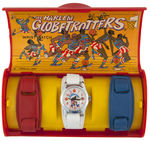 "THE HARLEM GLOBETROTTERS" BRADLEY WATCH IN PLASTIC CASE.