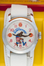 "THE HARLEM GLOBETROTTERS" BRADLEY WATCH IN PLASTIC CASE.