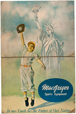 MacGREGOR BASEBALL STANDEE WITH STATUE OF LIBERTY.