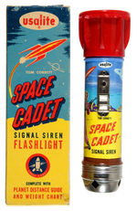 “TOM CORBETT SPACE CADET SIGNAL SIREN” BOXED FLASHLIGHT.