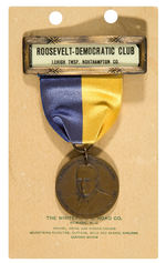 "ROOSEVELT/DEMOCRATIC CLUB" RIBBON BADGE FOR GOVERNOR OF PA 1935 INAUGURAL.