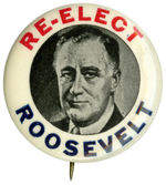 "RE-ELECT ROOSEVELT" 1936 BUTTON HAKE #2064.