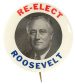 "RE-ELECT ROOSEVELT" 1936 BUTTON HAKE #39.