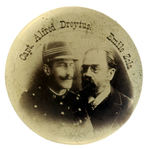 HISTORIC BUTTON RARITY CIRCA 1899 PICTURES “CAPT. ALFRED DREYFUS” AND “EMILE ZOLA.”