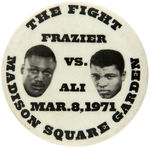 JOE FRAZIER VS. MUHAMMAD ALI 1971 FIGHT BUTTON.