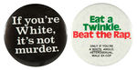 PAIR OF BUTTONS PROTESTING LIGHT SENTENCE GIVEN HARVEY MILK’S KILLER DAN WHITE.