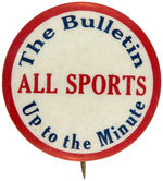 CHICAGO AND PHILADELPHIA NEWSPAPER BUTTONS PROMOTING THEIR SPORTS SECTIONS.