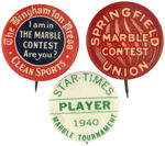 MARBLE CONTEST THREE BUTTONS CIRCA 1920s-1940.